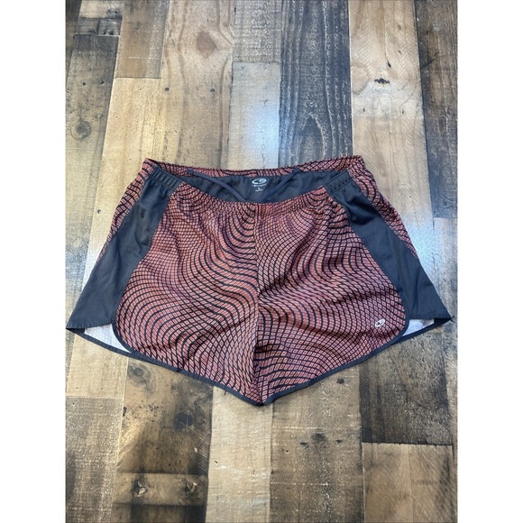 Champion Pants - Champion Shorts Women's L Black & Orange/Red Athletic Running Lined Drawstring
